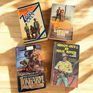 Vintage Western Pulp Book Lot 4 1960s 1970s Zane Grey